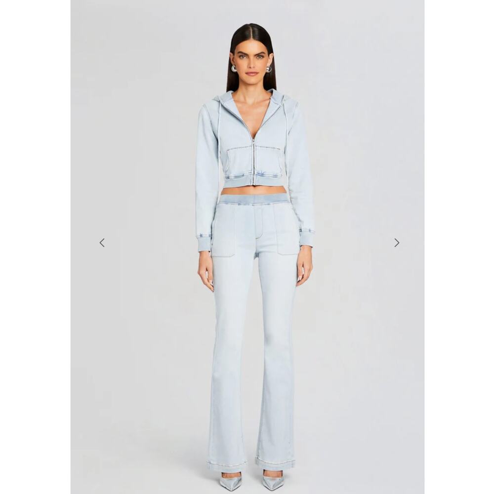 SER.0.YA. Catalina Terry Jean Size L Bell Bottom Flare Pull On Sexy Comfy